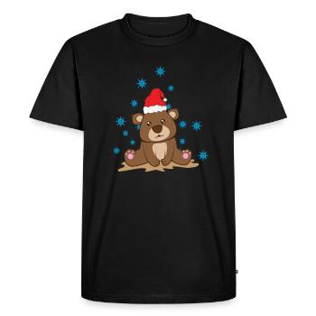 petit ours en peluche comme cadeau pour Noël - T-shirt Premium bio Homme - noir - Devant - Nico (187cm)