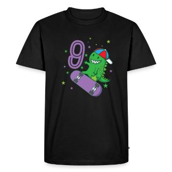 9th Birthday Dino Monster skate Cappi - Men's Premium Organic T-Shirt - black - Front - Nico (187cm)