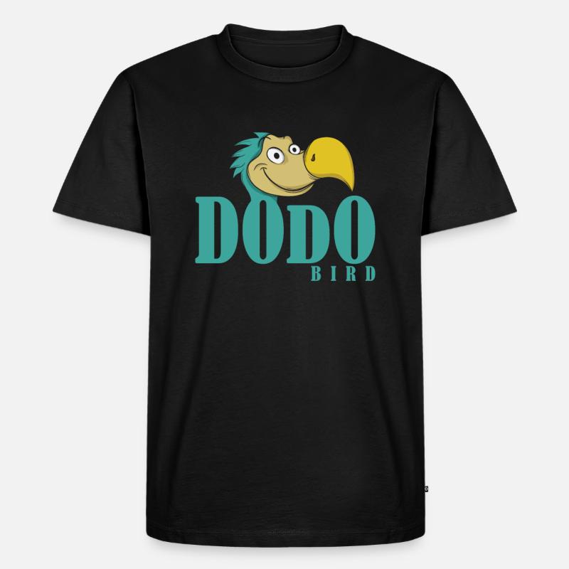 Dodo Schrift mit Dodokopf - Männer Premium Bio T-Shirt - Schwarz