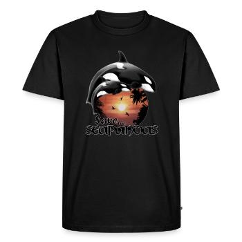 Orca killer whales - Men's Premium Organic T-Shirt - black - Front - Nico (187cm)