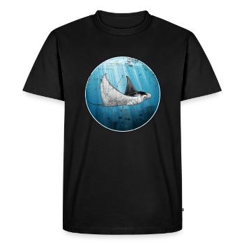 Étroche manta - T-shirt Premium bio Homme - noir - Devant - Nico (187cm)