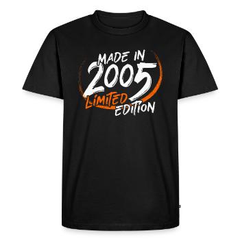 Né en 2005 16 anniversaire 16 ans - T-shirt Premium bio Homme - noir - Devant - Nico (187cm)