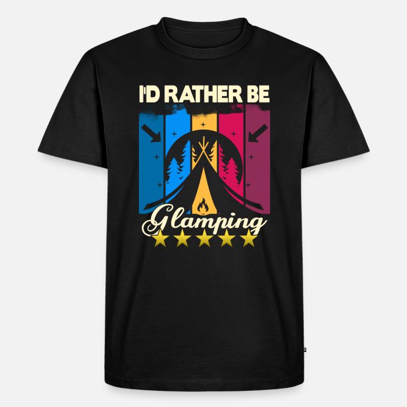I'd rather be Glamping - Männer Premium Bio T-Shirt - Schwarz