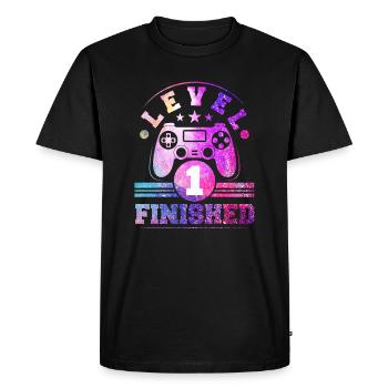 1 Anniversaire Niveau 1 Terminé - T-shirt Premium bio Homme - noir - Devant - Nico (187cm)
