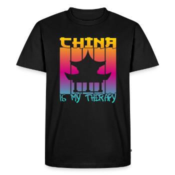 La Chine est ma thérapie - T-shirt Premium bio Homme - noir - Devant - Nico (187cm)