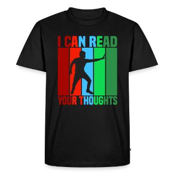 Je peux lire vos pensées - T-shirt Premium bio Homme - noir - Devant - Nico (187cm)