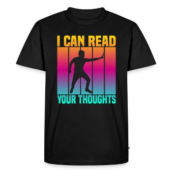 Je peux lire vos pensées - T-shirt Premium bio Homme - noir - Devant - Nico (187cm)