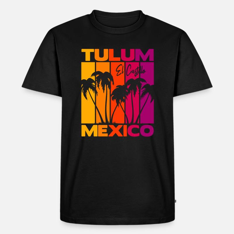 Tulum El Castillo Mexico - Männer Premium Bio T-Shirt - Schwarz