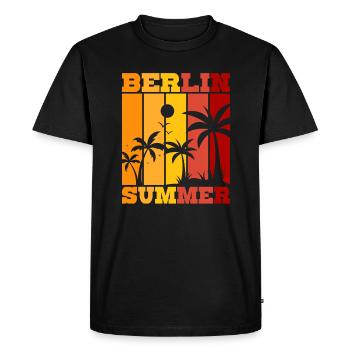 Berlin Été - T-shirt Premium bio Homme - noir - Devant - Nico (187cm)