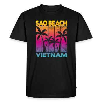 Sao Beach Vietnam - T-shirt Premium bio Homme - noir - Devant - Nico (187cm)