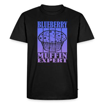 Expert en muffins aux bleuets - T-shirt Premium bio Homme - noir - Devant - Nico (187cm)