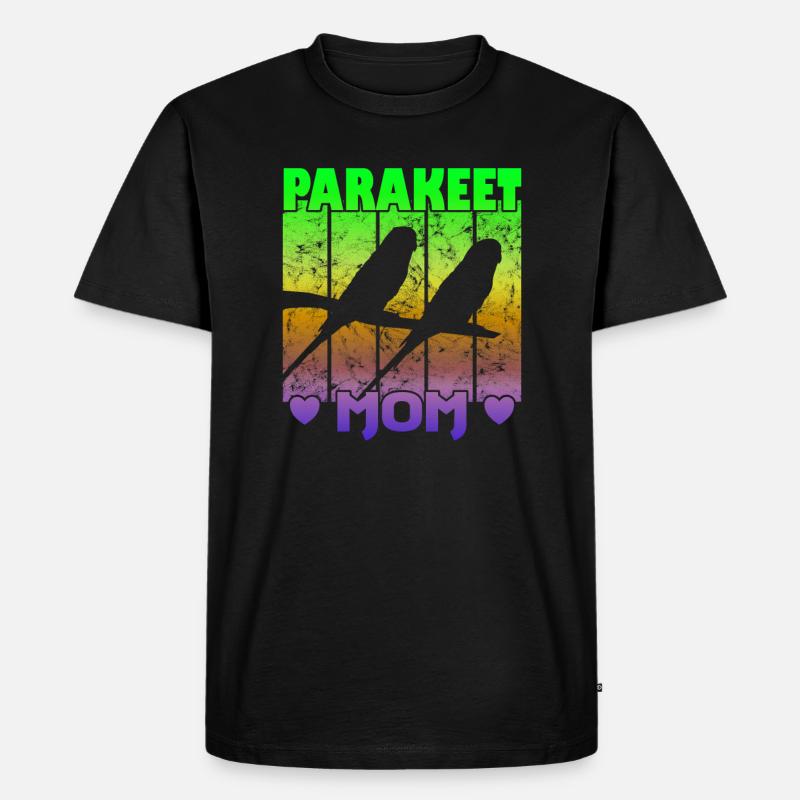 Parakeet Mom - Männer Premium Bio T-Shirt - Schwarz