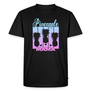 Vintage Pineapple Mama Sunset - Men's Premium Organic T-Shirt - black - Front - Nico (187cm)