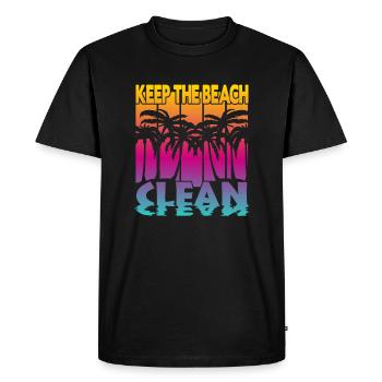 Keep the Beach clean - Men's Premium Organic T-Shirt - black - Front - Nico (187cm)
