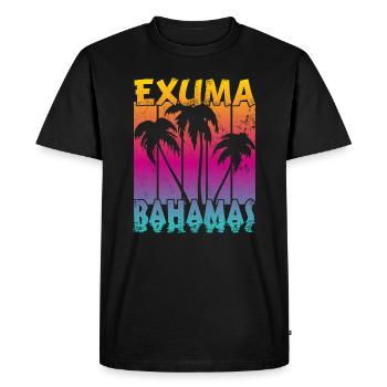 Vintage Exuma Bahamas Coucher de soleil - T-shirt Premium bio Homme - noir - Devant - Nico (187cm)
