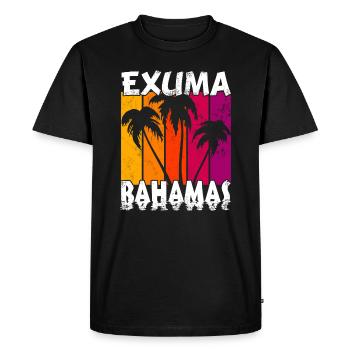 Vintage Exuma Bahamas Coucher de soleil - T-shirt Premium bio Homme - noir - Devant - Nico (187cm)