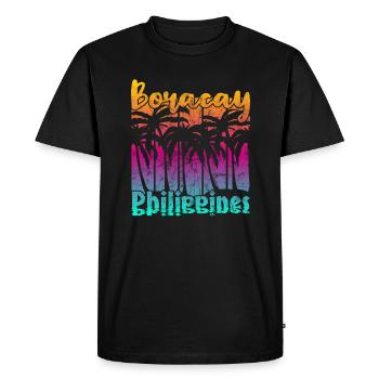 Vintage Boracay Philippines - Men's Premium Organic T-Shirt - black - Front - Nico (187cm)