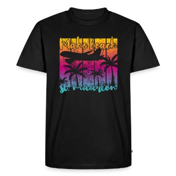 Maho Beach St. Maarten - Men's Premium Organic T-Shirt - black - Front - Nico (187cm)