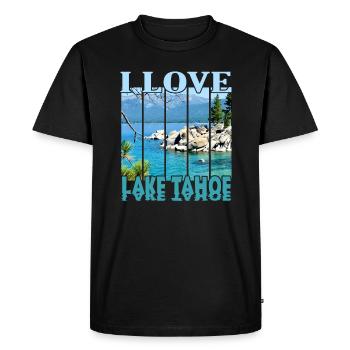 I love Lake Tahoe - Men's Premium Organic T-Shirt - black - Front - Nico (187cm)