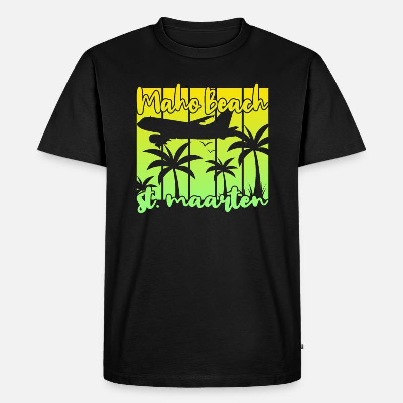 Maho Beach St. Maarten - Männer Premium Bio T-Shirt - Schwarz