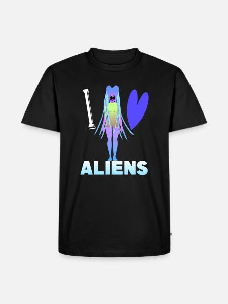 I love aliens - Men's Premium Organic T-Shirt - black