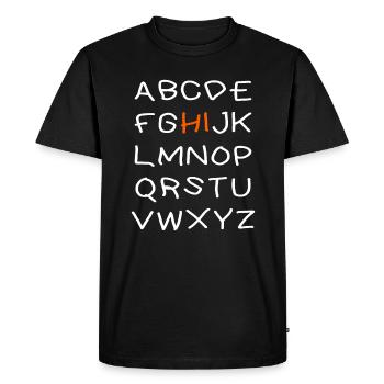 Salut Alphabet - T-shirt Premium bio Homme - noir - Devant - Nico (187cm)
