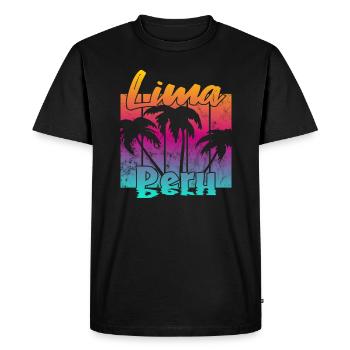 Lima Pérou - T-shirt Premium bio Homme - noir - Devant - Nico (187cm)