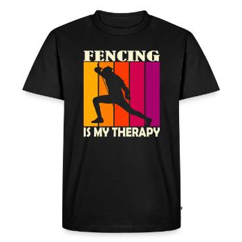 fencing is my therapy - Men's Premium Organic T-Shirt - black - Front - Nico (187cm)