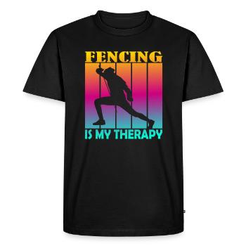 fencing is my therapy - Men's Premium Organic T-Shirt - black - Front - Nico (187cm)