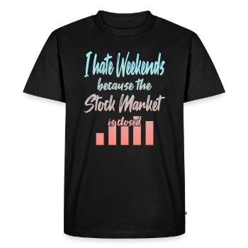 Le marché boursier est fermé - T-shirt Premium bio Homme - noir - Devant - Nico (187cm)