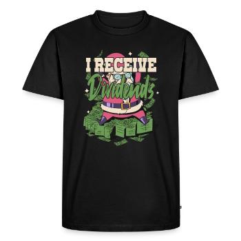 I Receive Dividends - Men's Premium Organic T-Shirt - black - Front - Nico (187cm)
