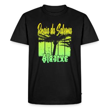 Vintage Praia da Salema Algarve - Men's Premium Organic T-Shirt - black - Front - Nico (187cm)