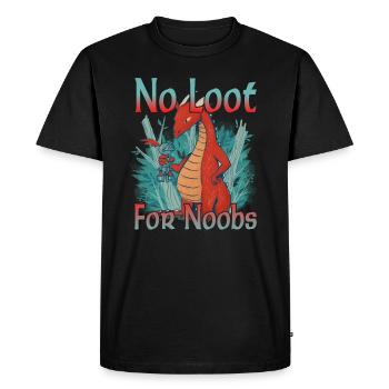 No Loot for Noobs - Mmorpg - Men's Premium Organic T-Shirt - black - Front - Nico (187cm)