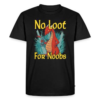 No Loot for Noobs - Mmorpg - Men's Premium Organic T-Shirt - black - Front - Nico (187cm)