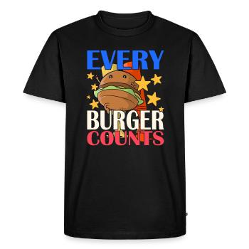 Every Burger Counts - Men's Premium Organic T-Shirt - black - Front - Nico (187cm)