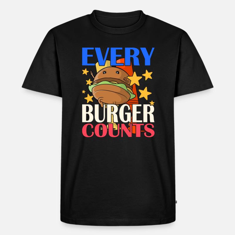Every Burger Counts - Männer Premium Bio T-Shirt - Schwarz