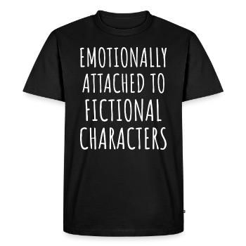 Émotionnellement attaché aux personnages de fiction II - T-shirt Premium bio Homme - noir - Devant - Nico (187cm)