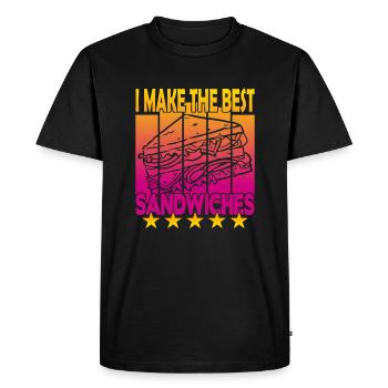 Je fais les meilleurs sandwichs - T-shirt Premium bio Homme - noir - Devant - Nico (187cm)
