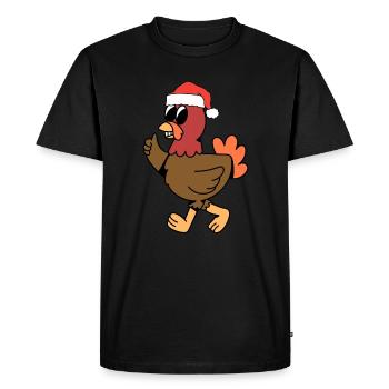 Christmas Chicken - Men's Premium Organic T-Shirt - black - Front - Nico (187cm)