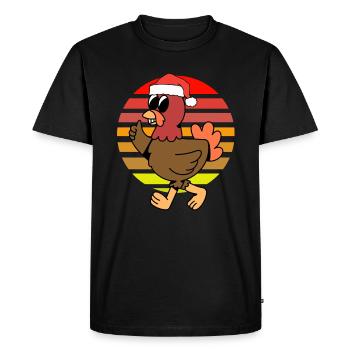 Christmas Chicken - Men's Premium Organic T-Shirt - black - Front - Nico (187cm)