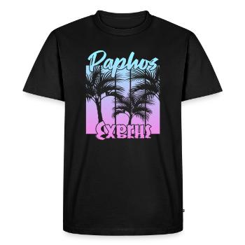 Paphos Chypre - T-shirt Premium bio Homme - noir - Devant - Nico (187cm)