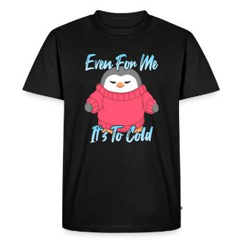 Même pour moi, c’est trop froid - T-shirt Premium bio Homme - noir - Devant - Nico (187cm)