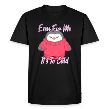 Même pour moi, c’est trop froid - T-shirt Premium bio Homme - noir - Devant - Nico (187cm)