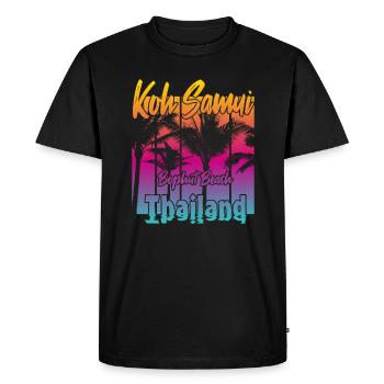 Koh Samui Thaïlande Bophut Beach - T-shirt Premium bio Homme - noir - Devant - Nico (187cm)