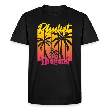 Phuket Thaïlande Coucher de soleil - T-shirt Premium bio Homme - noir - Devant - Nico (187cm)