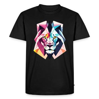 Polygon Lion - Men's Premium Organic T-Shirt - black - Front - Nico (187cm)