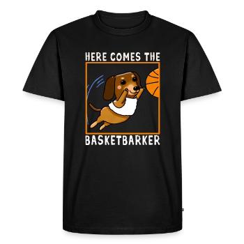 Voici le Basketbarker - T-shirt Premium bio Homme - noir - Devant - Nico (187cm)