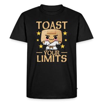 Toast Your Limits - Toast - Men's Premium Organic T-Shirt - black - Front - Nico (187cm)