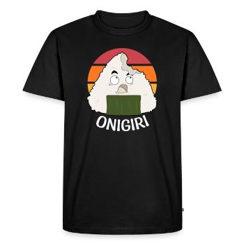 Onigiri Nihon Foodie Japon Fan Anime - T-shirt Premium bio Homme - noir - Devant - Nico (187cm)