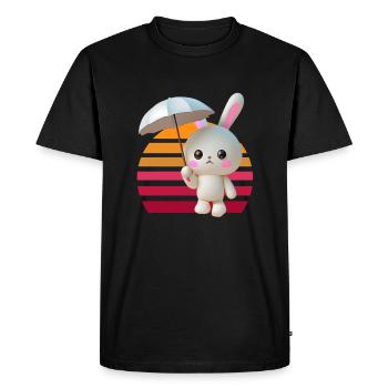 Umbrella Rabbit - Men's Premium Organic T-Shirt - black - Front - Nico (187cm)